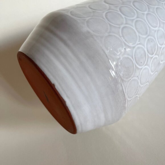 Crate & Barrel Tall White Dot Circle Small Neck Geometric Vase 13" - Picture 9 of 12